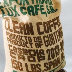 Guatemala Organic Arabica coffee in hessian sack.