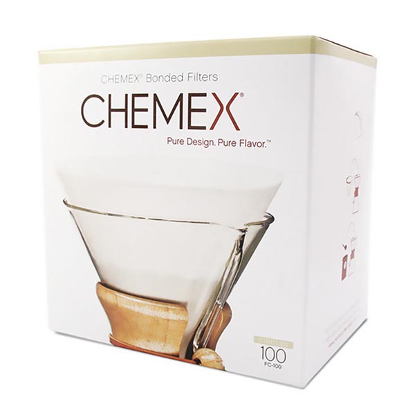 Chemex 6 cup filters - pre-folded 100 pack - white