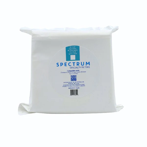 Bruer Spectrum Square Paper Filter 6 Cup 100 pack